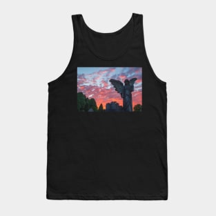 Angel at Sunset Harlow Hill Cemetery Tank Top